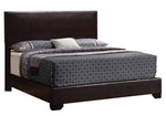 Conner Dark Brown Leatherette Queen Panel Bed