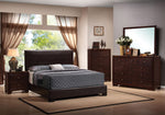 Conner Dark Brown Leatherette Queen Panel Bed