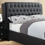 Constance Black Faux Leather Cal King Bed with-Drawers