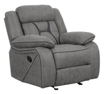 Higgins Grey Coated Microfiber Manual Glider Recliner