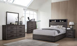 Conwy Gray Wood Chest with 5 Drawers