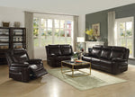 Corra Espresso PU Leather Manual Recliner Loveseat