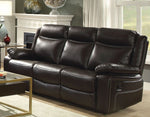 Corra Espresso PU Leather Manual Recliner Sofa