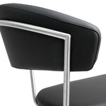 Cosmo Black Vegan Leather/Metal Adjustable Bar Stool