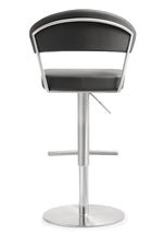 Cosmo Grey Vegan Leather/Metal Adjustable Bar Stool