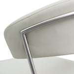 Cosmo Light Grey Vegan Leather/Metal Adjustable Bar Stool