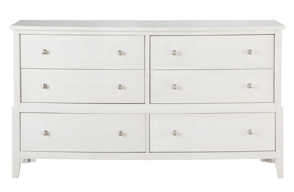 Cotterill Antique White Wood 6-Drawer Dresser