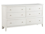 Cotterill Antique White Wood 6-Drawer Dresser