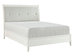 Cotterill Antique White Wood Button Tufted Queen Bed