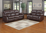 Cranley 3-Pc Brown Leather Manual Recliner Sofa Set