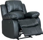 Cranley Black Faux Leather Manual Recliner