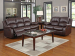 Cranley Brown Faux Leather Manual Double Recliner Sofa