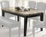 Cristo Neutral/Dark Brown Genuine Marble Dining Table