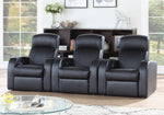 Cyrus Black Leather Manual Recliner