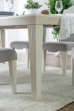 Daniella Antique White Wood Dining Table