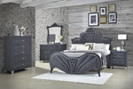 Dante Gray Velvet Upholstered 5-Drawer Chest