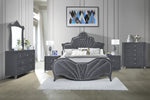 Dante Gray Velvet Upholstered 7-Drawer Dresser