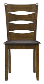 Darla 2 Dark Brown Vinyl/Brown Wood Side Chairs