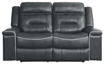 Darwan Dark Gray Manual Recliner Loveseat