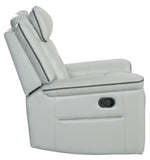 Darwan Light Gray Leather Gel Match Manual Recliner