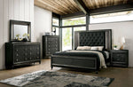 Demetria Metallic Gray Wood Queen Bed