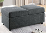 Denby Grey Fabric Ottoman/Chair with Storage