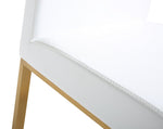 Denmark 2 White Vegan Leather/Gold Steel Bar Stools