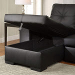 Denton Black Leatherette Sectional w/ Sleeper