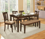 Devlin 2 Brown Wood Side Chairs w/ Fabric Upholstery