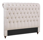 Devon Beige Fabric Upholstered Full Bed