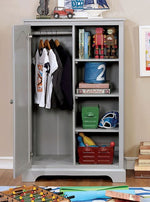 Diane Gray Solid Wood Closet Storage