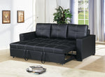 Dionisia Black Faux Leather Convertible Sofa