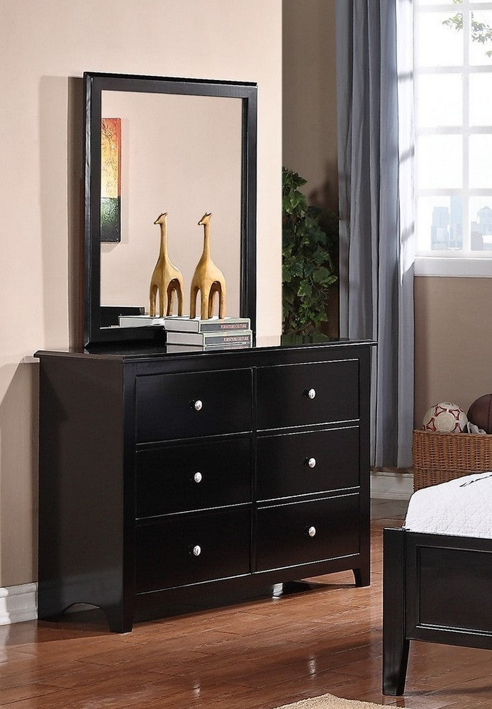 Dodie 4-Pc Black Wood/Faux Leather Twin Bedroom Set