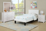 Dodie White Faux Leather Upholstered Twin Bed