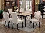 Dodson 2 Ivory Fabric/Black Wood Side Chairs
