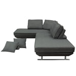 Dolce 2-Pc Grey Fabric Sectional Sofa