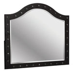 Alzire Black Fabric Upholstered Frame Mirror