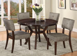 Drake Espresso Wood Round Dining Table with Shelf