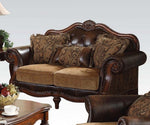 Dreena 3-Pc Brown PU Leather/Chenille Sofa Set (Oversized)