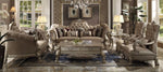 Dresden Bone Velvet/Gold Patina Accent Chair with 1 Pillow