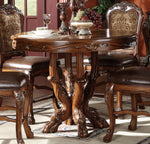 Dresden Cherry Oak Wood Counter Height Table with Pedestal Round