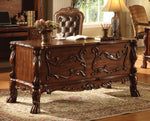 Dresden Cherry Oak Wood Office Desk with Carvings