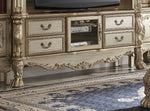 Dresden Gold Patina & Bone Wood TV Console with 4 Drawer