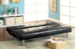 Eddi Black Leatherette Futon Sofa