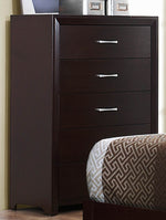 Edina 5-Pc Espresso Wood Twin Panel Bedroom Set