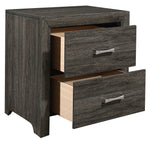 Edina Dark Gray Wood 2-Drawer Nightstand