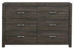 Edina Dark Gray Wood 6-Drawer Dresser