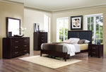 Edina Espresso/Black Wood/Vinyl King Panel Bed