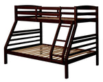 Elaine Dark Walnut Wood Twin/Full Bunk Bed