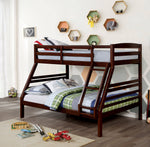 Elaine Dark Walnut Wood Twin/Full Bunk Bed